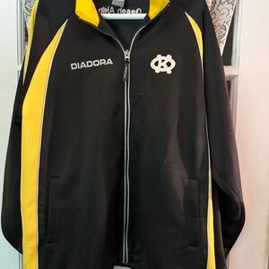 Diadora Black and Yellow Zip-Up Jacket Size XO